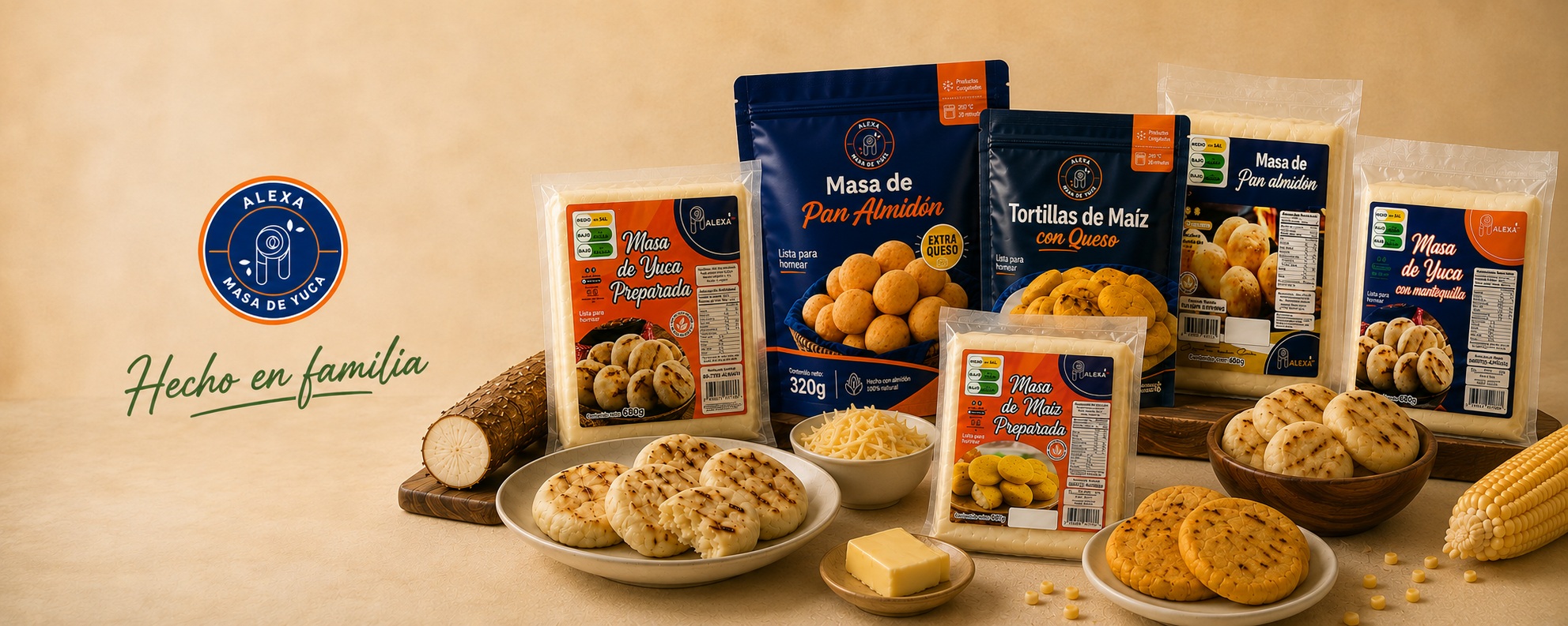 Selección de productos ALEXA de yuca y maíz